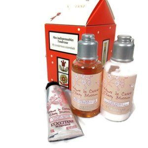L'Occitane 3-Piece Cherry Blossom Ornament: Gift Set NIB